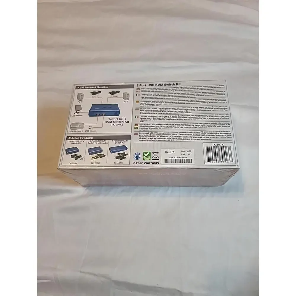 Trendnet TK-207K 2-port USB KVM Switch Kit *New & Sealed